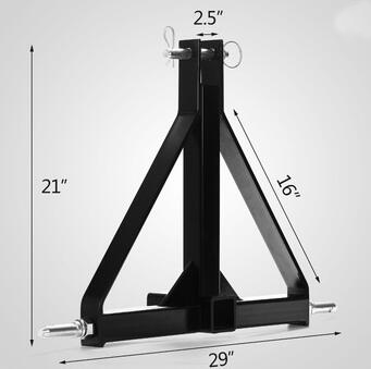 Attelage Remorque 3 Points 5,8 Cm Pour Tracteur - Adaptateur Boule 2", Fixation Triangulaire Robuste