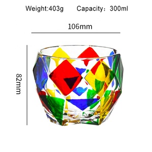 N43 vente en gros, verre à vin en cristal de couleur arc-en-ciel peint à la main pour whisky - Product Image 4
