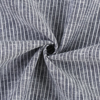Tissu en stock rayé tissé teint en fil, 55 % lin 45 % coton, respirant, pour chemises formelles, décontractées, uniformes, homme, femme, enfant - Meilleure vente