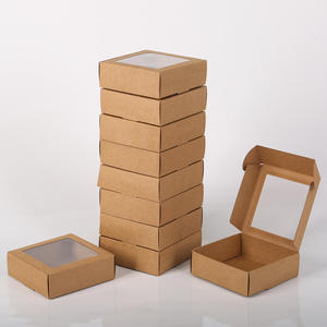 Caja de Cartón Corrugado Kraft Plegable Personalizada de Color Marrón, Fabricada con Materiales Reciclados, Caja Portátil para Alimentos, Pasteles y Pizza con Ventana de PET - Product Image 4