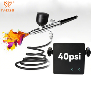 Pakiss Airbrush Kit Máy nén khí 40 PSI áp lực cao dual-hành động súng phun đặt ABS Nhôm xách tay 3 tốc độ cài đặt - Product Image 5