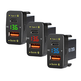Chargeur de <span class=keywords><strong>voiture</strong></span> en gros avec ports USB-C et USB-A QC3.0 12-24V 2 ports pour téléphone portable - Product Image 4