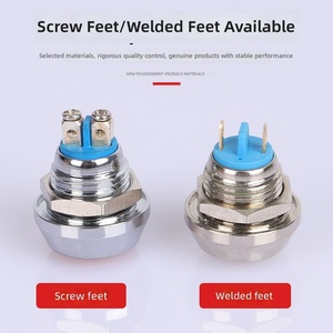 Interruptor de botón pulsador esférico de 12 mm, de dos terminales, auto-rearmable, impermeable IP65, niquelado, de latón Super <span class=keywords><strong>Thunder</strong></span> para aplicaciones automáticas - Product Image 2