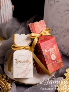 Boîte de rangement pour aliments, sac à bonbons, cookies et chocolat, coffret de cadeaux, nouveau design, coffret de mariage, avec ruban, 10 pièces - Product Image 4