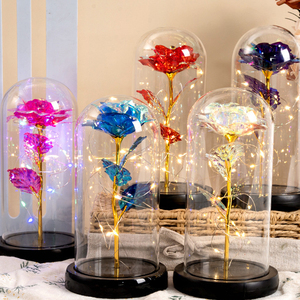 โดมแก้วดีไซน์กุหลาบเคลือบทองพรีเมียม ของตกแต่งบ้านสุดหรู ของขวัญสำหรับวันวาเลนไทน์ วันเกิด หรือโอกาสพิเศษสุดโรแมนติก - Product Image 4