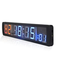 Jam dinding LED 8 digit layar besar 4 "edisi khusus Timer Gym latihan Interval terpasang di dinding dengan Remote Control