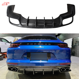 Diffuseur arrière en Fiber de carbone véritable de haute qualité pour Porsche <span class=keywords><strong>Panamera</strong></span> 971 Kit de carrosserie aileron de lèvre de pare-chocs arrière en carbone 2017 18 19 20 22 - Product Image 1
