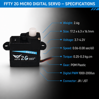 Micro servo numérique FFTY 2G, moteur de direction à engrenages en plastique 180 degrés pour avion RC, planeur, modèle à aile fixe, robot, connecteur JR
