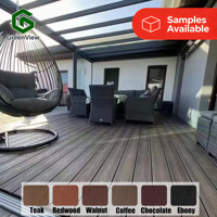 Dalles et planches de terrasse en WPC modernes, étanches, à emboîtement facile, pour installation extérieure, idéales pour piscines et parcs