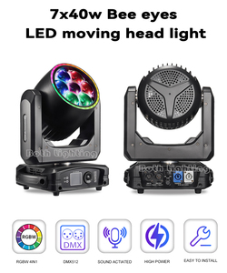 Luz Móvil de Cabeza con Efecto Ojo de Abeja 7x40w, Luz Sharpy con Efectos Arcoíris RGBW 4en1 LED para Bodas, DJ, Fiestas y Escenarios - Product Image 4