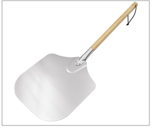 2024 New Multifunctional Square Non Detachable Aluminum <strong>Pizza</strong> Shovel Metal <strong>Pizza</strong> Peel Oven Accessories With Wooden Handle - Product Image 5