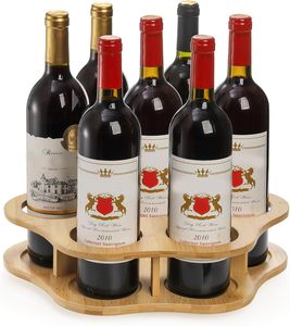 Estante organizador de café giratorio JQ, soporte para 7 botellas, estante de vino independiente de bambú <span class=keywords><strong>Lazy</strong></span> <span class=keywords><strong>Susan</strong></span>, soporte de exhibición para barra de café - Product Image 5
