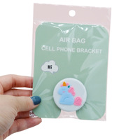 Soporte de Agarre para Teléfono al por Mayor, Soporte de Dedo Plegable Telescópico Creativo de PVC con Diseño de Dibujos Animados para Teléfono Móvil, Regalos Novedosos con Logotipo Personalizado