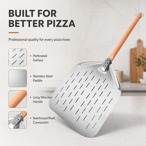 <span class=keywords><strong>Pelle</strong></span> à pizza professionnelle à long manche en acier inoxydable 430, spatule à pizza <span class=keywords><strong>pour</strong></span> <span class=keywords><strong>four</strong></span> à <span class=keywords><strong>bois</strong></span>, barbecue, cuisson, vente en gros - Product Image 2