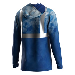 Chemise de pêche à capuche haute visibilité avec bande réfléchissante UPF50+ à manches longues, équipement anti-microbien pour la pêche de nuit et la course à pied - Product Image 3