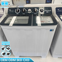 Lave-linge semi-automatique portable OEM/ODM 15 kg à double cuve avec essoreuse intégrée pour usage domestique