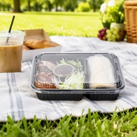 9 "32oz jetable micro-ondable à emporter boîte en plastique PP repas préparé récipient d'emballage à emporter avec couvercle