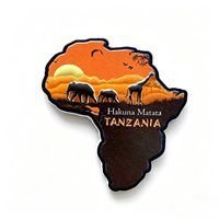 Imán de Resina para Refrigerador con Diseño de Elefante y Jirafa de Safari Africano, Silueta 3D, Recuerdo de Viaje de Tanzania, Venta al Por Mayor