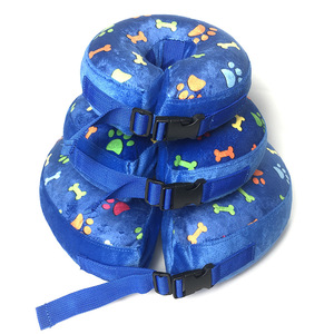 Collier de récupération gonflable pour animaux de compagnie, bleu gris, taille moyenne, protection post-chirurgie pour le cou, pour chiens et chats, fournitures pour animaux de compagnie - Product Image 3