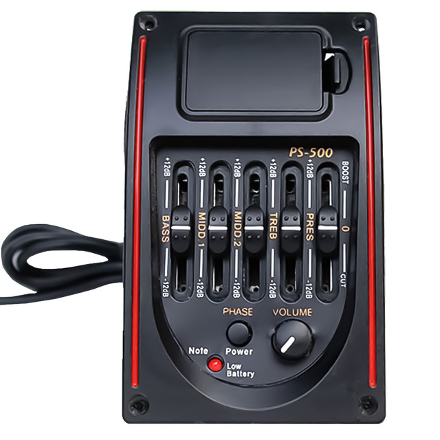 Optimize Live Acoustics Five Band EQ Equalizer Pickup Tuner PS 500 Preamp for Professional Stage Guitar Performers