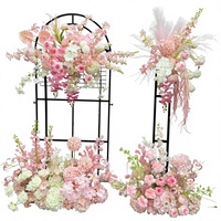 Fleur artificielle en soie rose pivoine pour allée de mariage, arrangement floral prêt à l'emploi pour banquets, cérémonies, allées, Chine