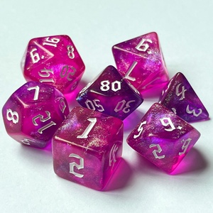 Unique Sickle Font Glitter Chameleon <span class=keywords><strong>Color</strong></span> mezclado Acrílico Dados Poliédricos Juego de rol Juego de dados DND para mazmorras y dragones - Product Image 4
