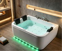 Baignoire de massage à remous compacte, hydrothérapie pour 2 personnes, idéale pour maison conteneur, appartement et usage familial