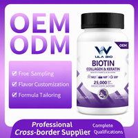 Vitamines pour cheveux, peau et ongles pour adultes, mélange de biotine et de collagène, beauté naturelle, 60 capsules, OEM ODM, marque personnalisée