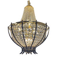 Lustre LED en cristal de style nordique moderne, finition or et noir, pour intérieur, mariage, hall d'hôtel, escalier