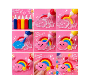 Top Tier Clear Window <b>Glue</b> For Artistic <b>Glass</b> Medium Viscosity Multicolor <b>Glue</b> 30ml 24 Pack Art <b>Glue</b> - Product Image 1