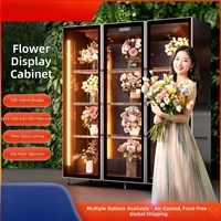 Réfrigérateur Vitrine Commercial OEM Sans Givre à Refroidissement par Air, Luxe Léger, 3 Étagères pour Fleuristes, Conception Ouverte