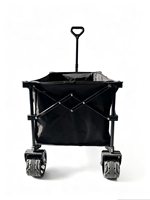 Chariot de plage pliable tout-terrain portable, capacité de charge 200 lb, noir