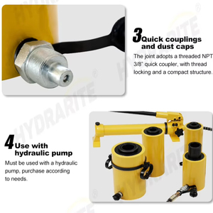 Gato hidráulico con orificio central de acero de aleación de alta resistencia, pistón hueco, émbolo hueco, cilindro de gato hidráulico, de acero de aleación de alta resistencia, DE, - Product Image 3