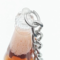 Porte-clés personnalisé en acrylique avec liquide flottant, motif bière, vin, verre, bouteille, eau