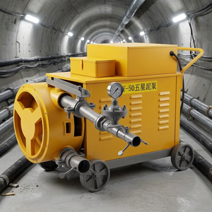 Pompe à béton électrique mobile, moteur, pression de 25 bars, productivité de 5 m/h, manomètre, roues pour le coulage du ciment - Product Image 2