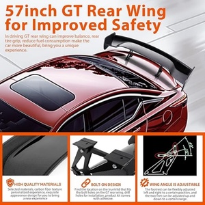Spoiler Posteriore GT da 57 Pollici in Fibra di Carbonio, Spoiler Universale Leggero per Auto da Corsa - Product Image 3