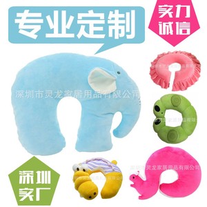 Oreiller en forme d'animal de dessin animé personnalisé en forme de U Oreiller de soutien du cou en peluche Mascotte créative culturelle Oreiller en mousse à billes Oreiller lombaire - Product Image 3