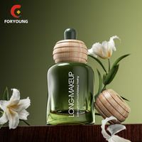 Botol Kaca Silinder Transparan Matte Dasar Tebal Mewah, Dapat Disesuaikan, 30ml 50ml 100ml, Untuk Serum Perawatan Kulit & Krim Wajah