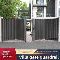 Portail d'entrée double battant en fonte d'aluminium, style chinois à quatre panneaux, anti-effraction, pour villas rurales auto-construites, modèle parent-enfant