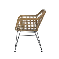 H003 Sortie d'usine Chaise de salle à manger en rotin en plastique de haute qualité tissée à la main Chaises de loisirs en rotin en plein air Luxe Moderne Vente en gros