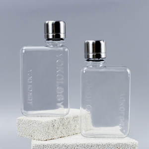 Tùy Chỉnh Xách Tay Nhựa Trong Suốt Rõ Ràng Petg Máy Tính Xách Tay Phẳng Rượu Memo Nước Ép Trái Cây Nước Giải Khát Chất Lỏng Chai Nước Với Cap - Product Image 1