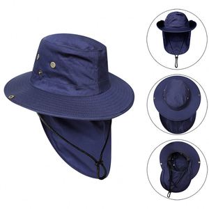 Promotion Custom Logo Men's Summer Anti-UV Cotton Wide Brim Sun <b>Hat</b> for Outdoor Mountaineering & Fishing Breathable Quick-Drying - Product Image 2