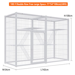 Vente en gros de cages d'élevage de luxe pour chats de plusieurs tailles <span class=keywords><strong>Cage</strong></span> de clôture pour animaux de compagnie avec roues en acier inoxydable et lapin à 3 couches - Product Image 5