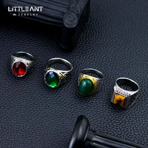 Little Ant Hot 316 Acero inoxidable Hiphop estilo Punk hombres anillos de Color plata personalizado deslustre joyería gratis