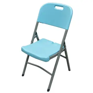 Hot Selling Simple Plastic Metal Legs Single Leisure Home School Outdoor Garden Folding Dining Chair