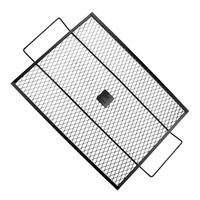 Grille de barbecue carrée noire antiadhésive de grande taille pour camping en extérieur