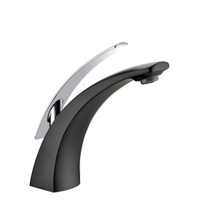 Grifo de Lavabo Monomando de Cobre con Doble Control de Agua Fría/Caliente, Color Gris Metálico, Válvula de Cerámica de 1/2 Pulgadas - Product Image 3