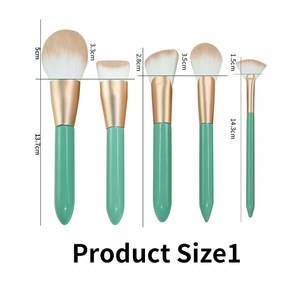 Grass Green Private Label Makeup Brushes No Logo Cosmetic Foundation Brush Set Ice <b>Cream</b> Style Beauty Tools - Product Image 3