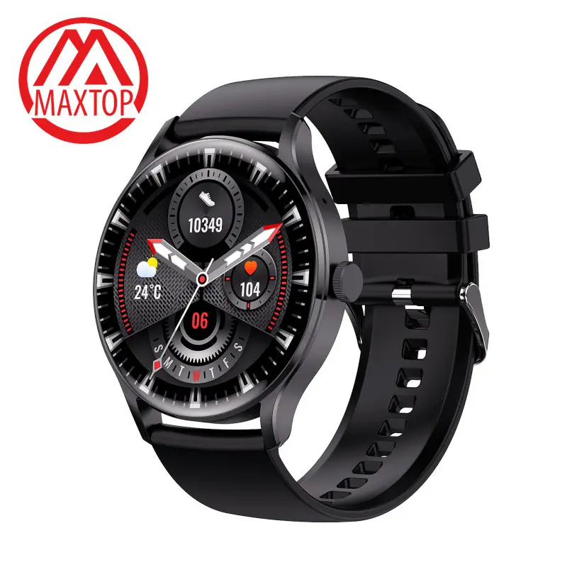 Maxtop עגול מעגל 2023 Bluetooth קורא חכם מקומי שעון מוסיקה IP68 Rohs מגע חיצוני חכם שעונים עבור גברים נשים