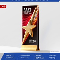 Trophée créatif en cristal et métal, sur mesure, haut de gamme, pour récompenser les employés exceptionnels lors de la réunion annuelle de l'entreprise